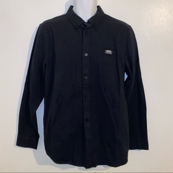 Vans Men's Wilton Crest Button- Down Shirt new Black Medium - Picture 6 of 16